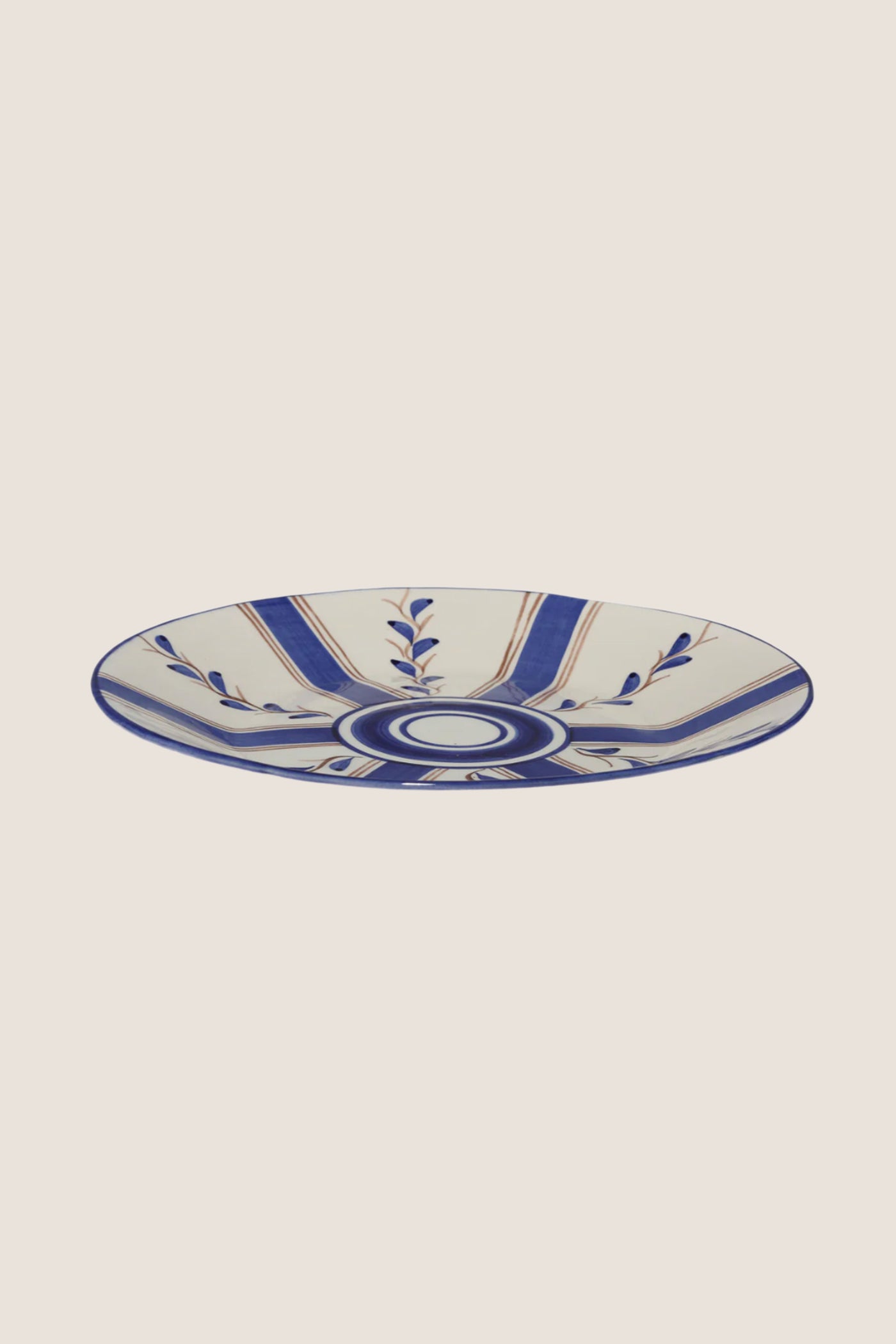 Blue Stripe Dessert Plate