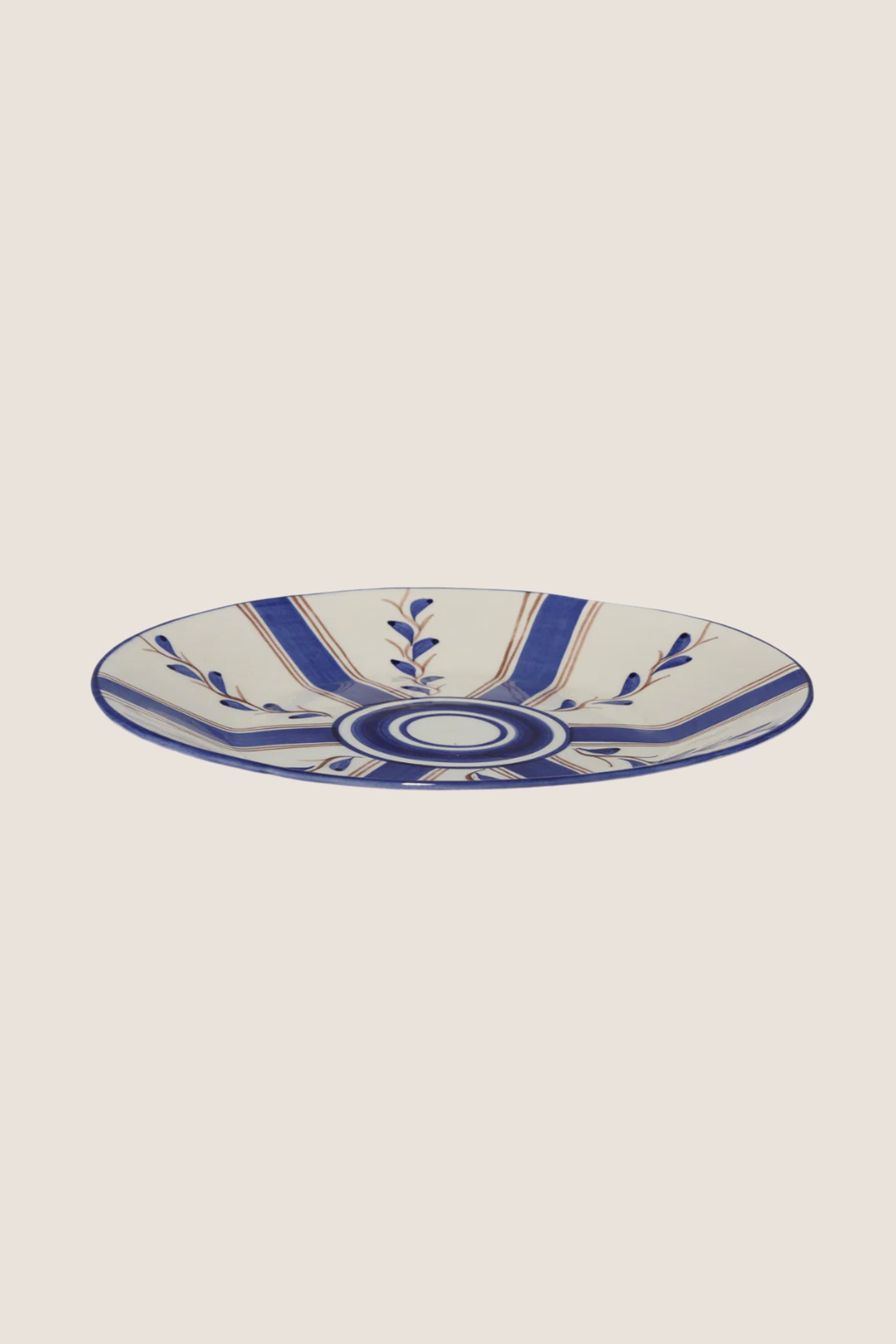 Blue Stripe Dessert Plate