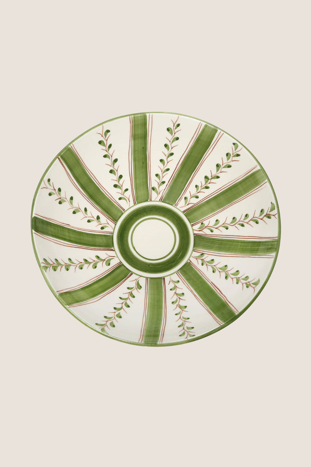 Olive Stripe Serving Bowl