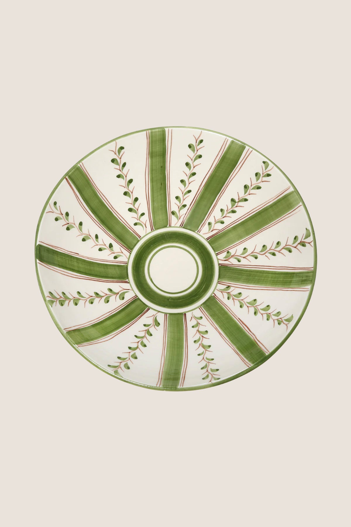 Olive Stripe Serving Bowl