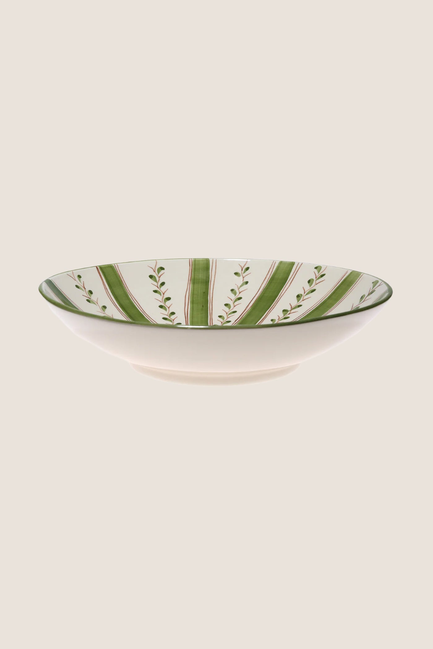 Olive Stripe Serving Bowl