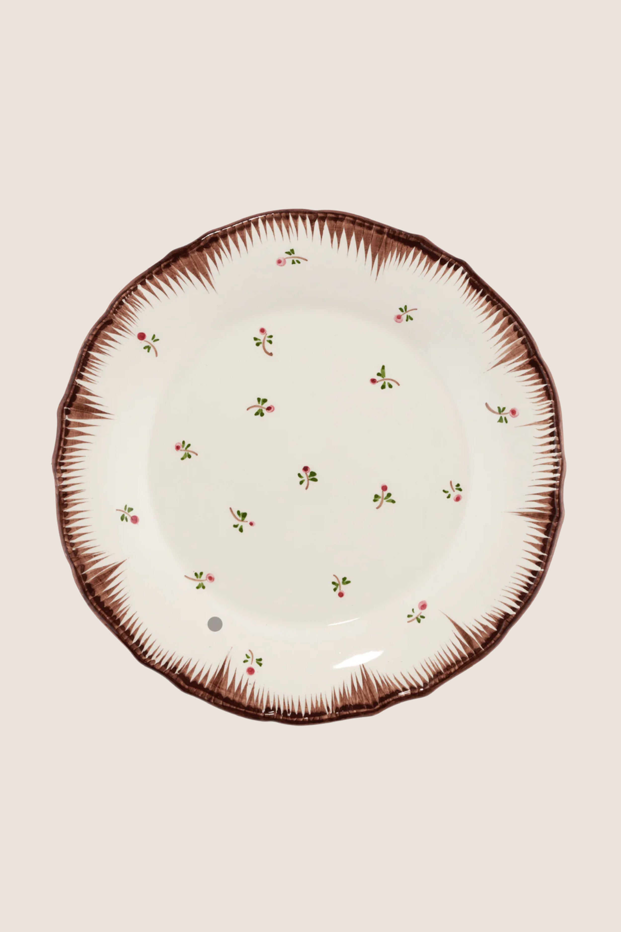 Lily Brown Dessert Plate