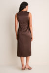Cappuccino Satin Celeste Midi Dress