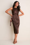 Cappuccino Satin Celeste Midi Dress
