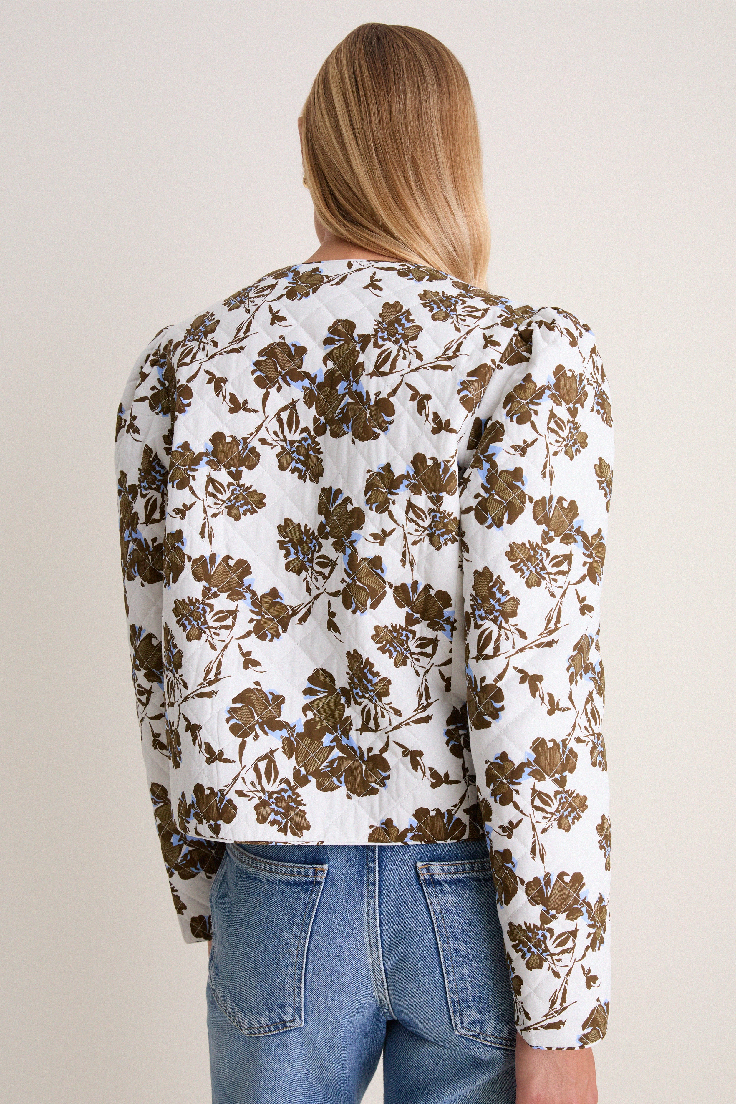 Brown & Blue Floral Skye Quilted Jacket