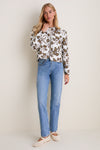 Brown & Blue Floral Skye Quilted Jacket