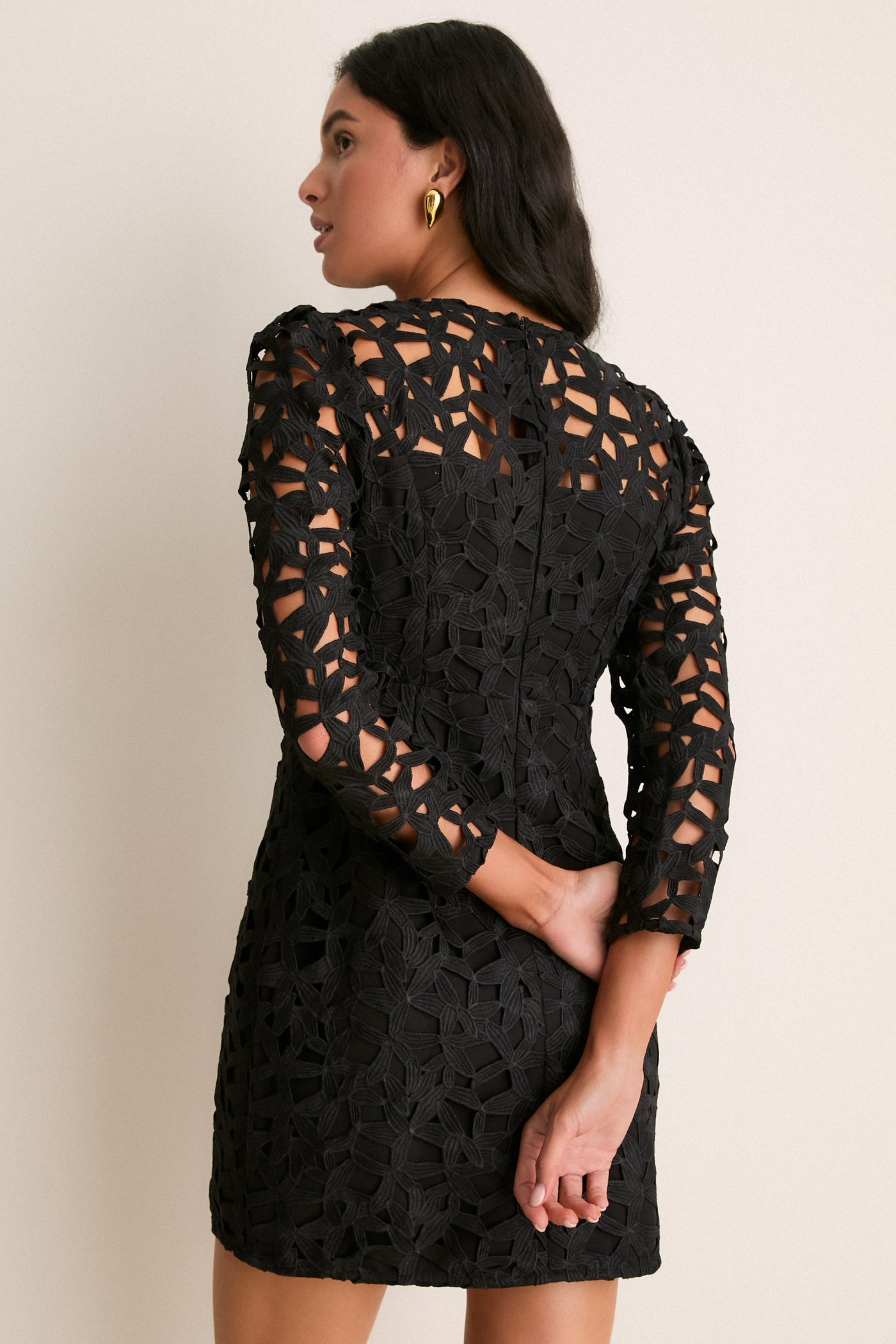 Black Eyelet Elodie Mini Dress