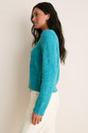 Teal Embroidered Seraphine Crewneck