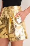 Golden Faux Leather Channing Shorts