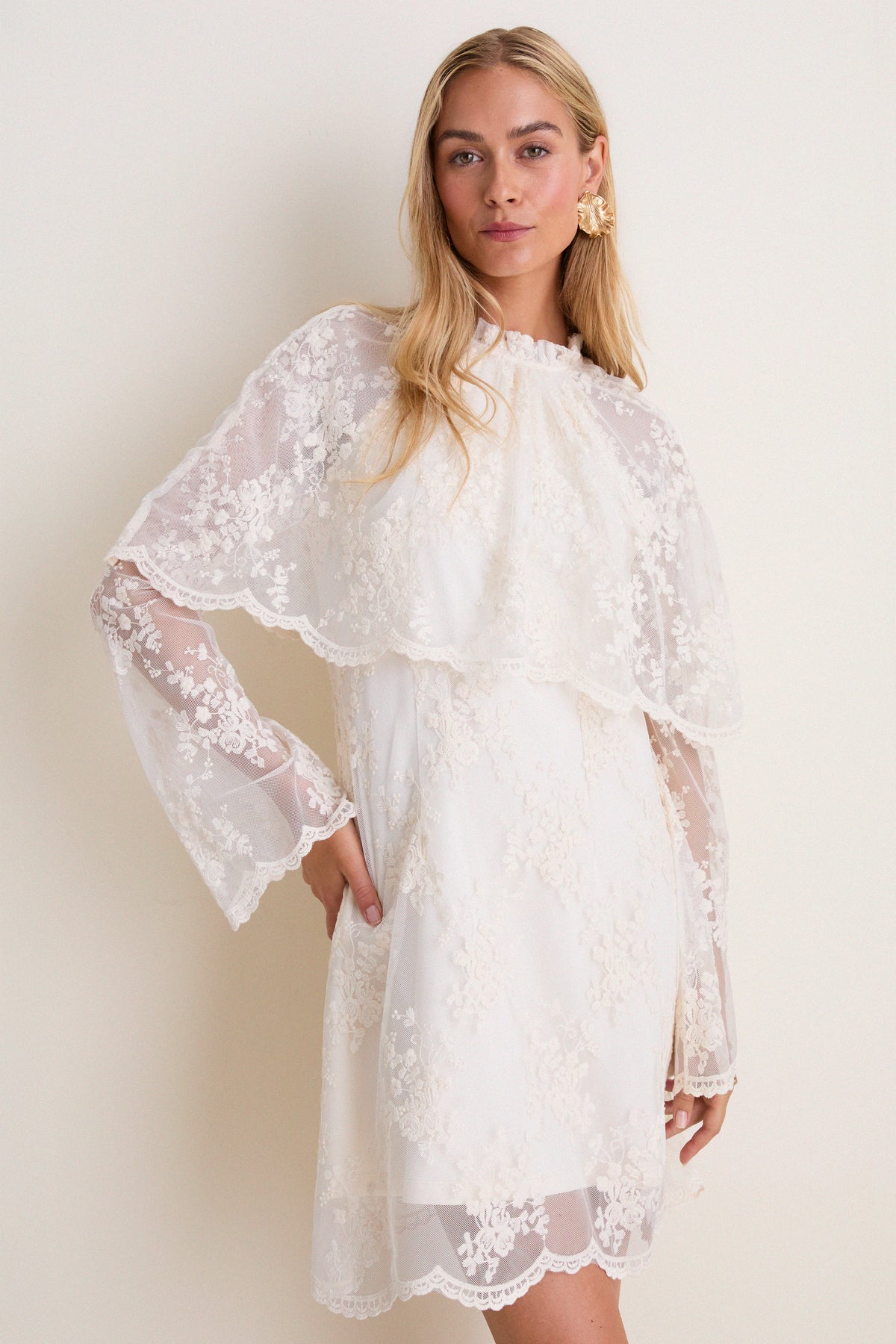 Cream Lace Collar Annabel Mini Dress