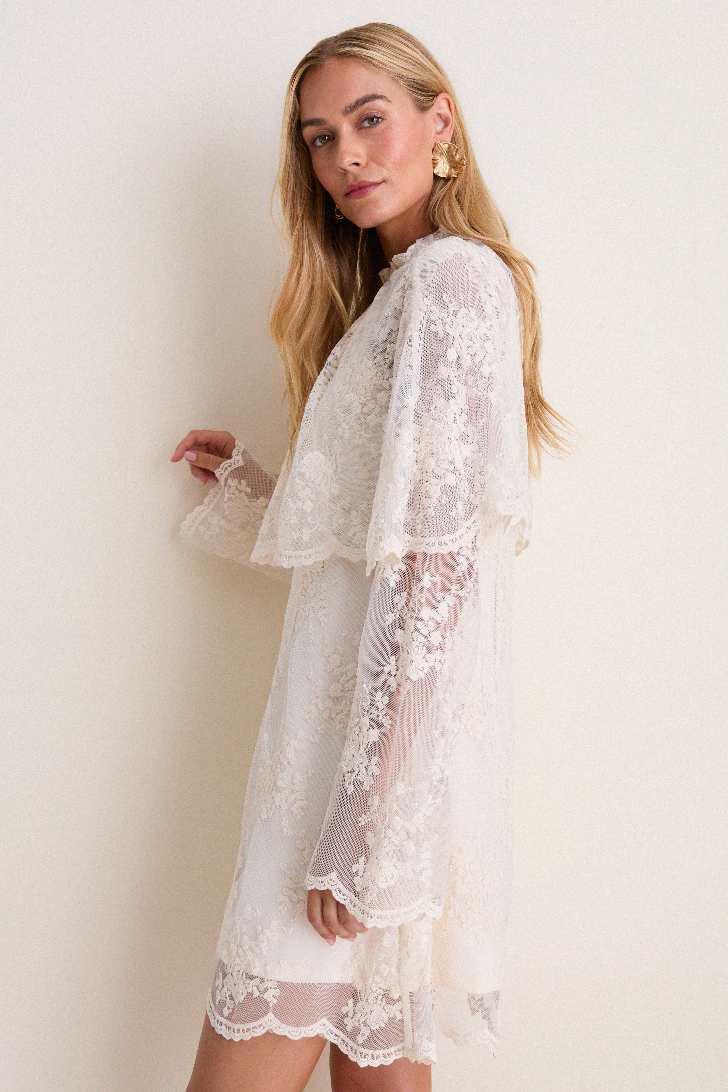 Cream Lace Collar Annabel Mini Dress | Hyacinth House
