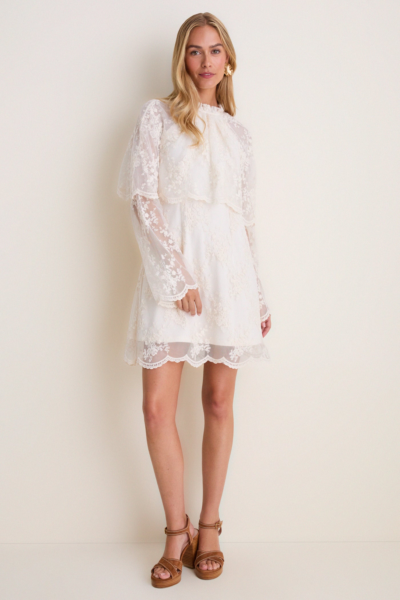 Cream Lace Collar Annabel Mini Dress