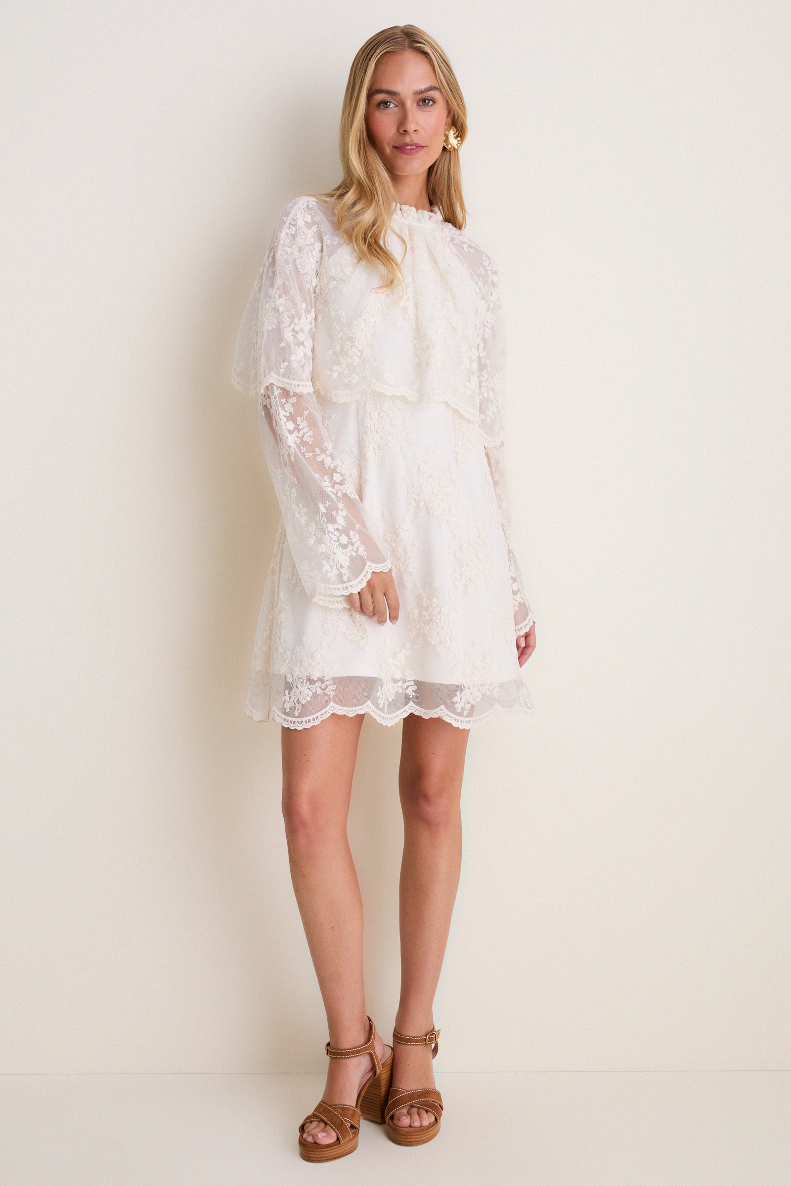 Cream Lace Collar Annabel Mini Dress