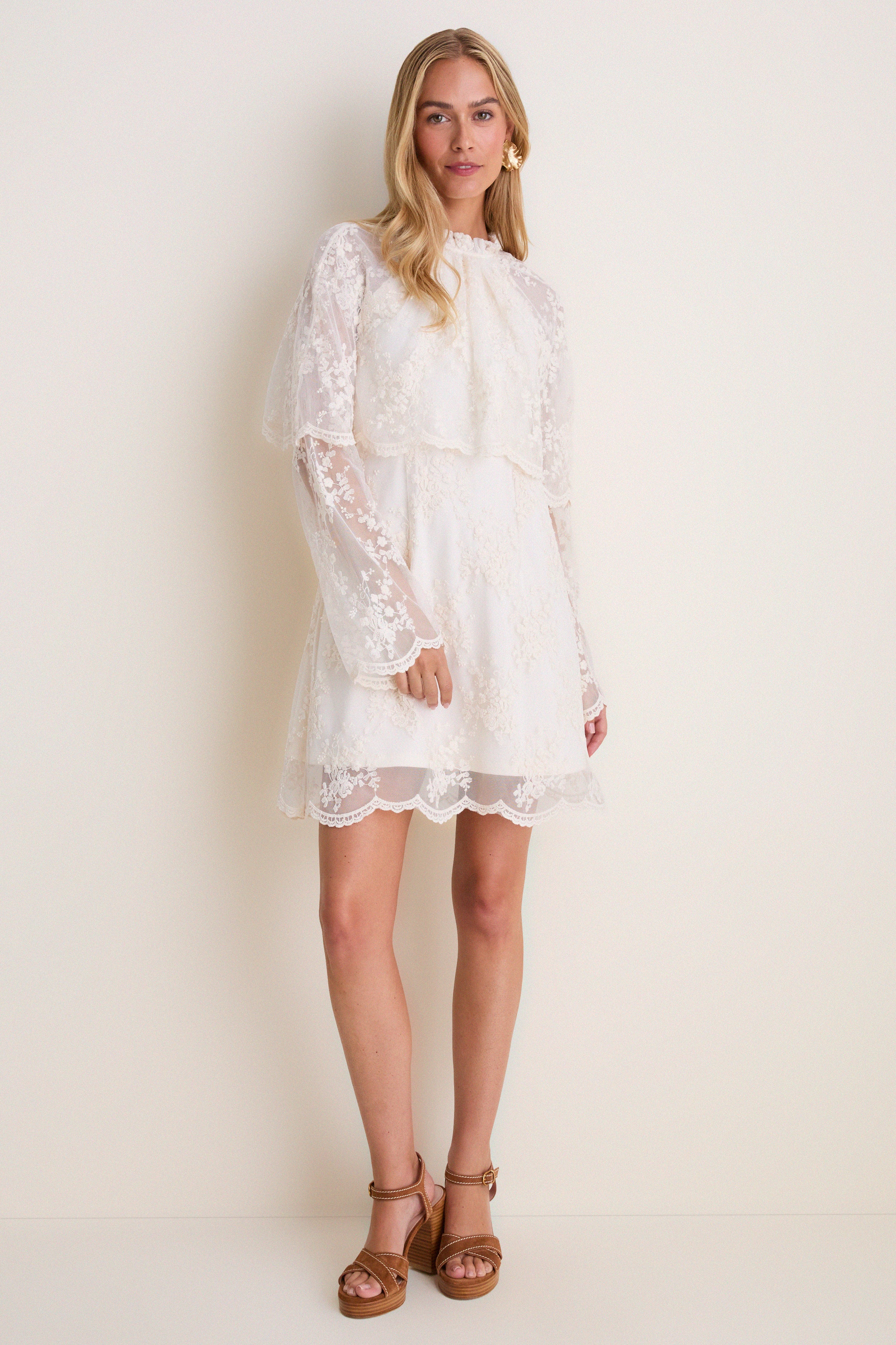 Cream Lace Collar Annabel Mini Dress