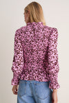 Pink & Brown Floral Smocked Cynthia Blouse