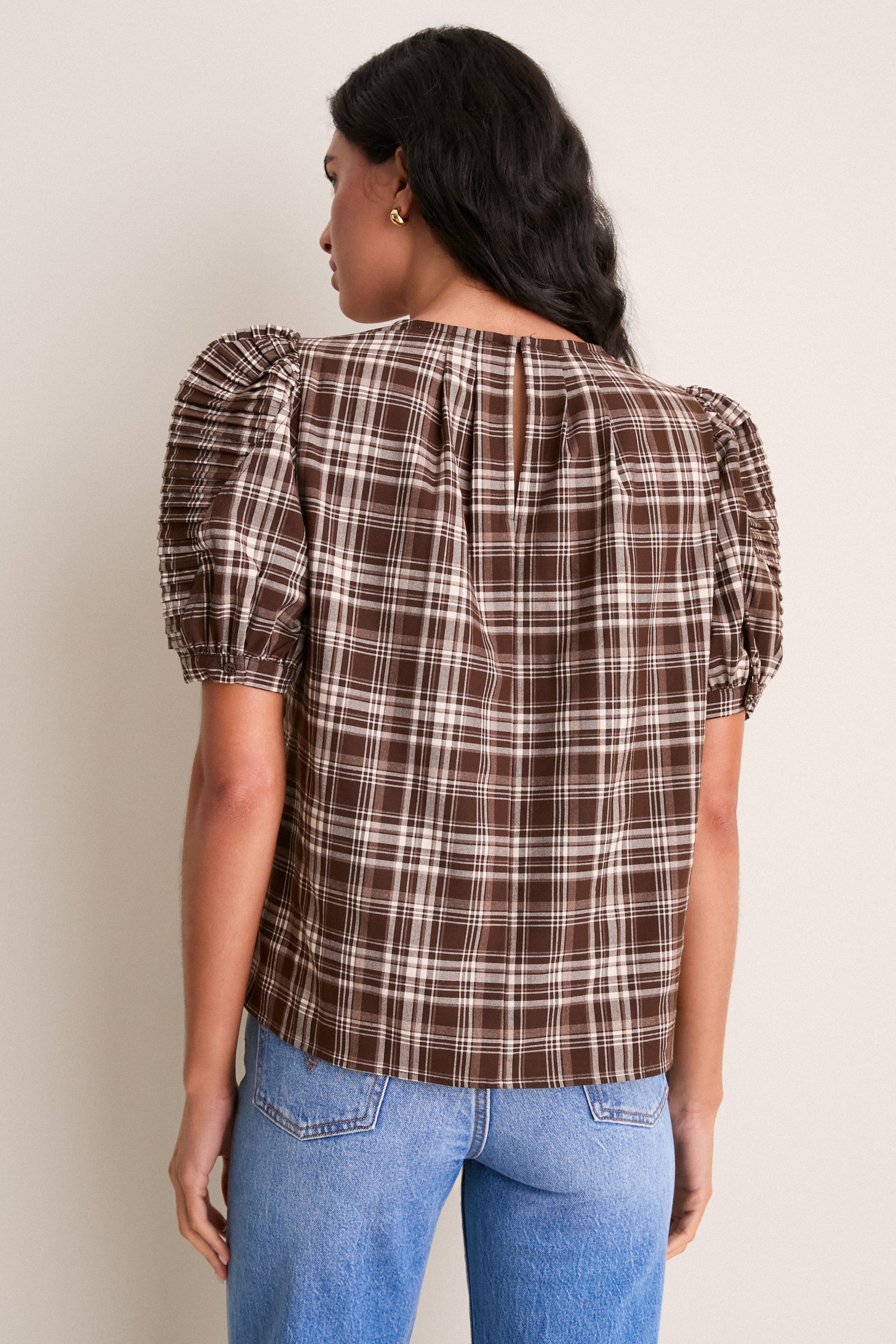Brown Plaid Haven Blouse