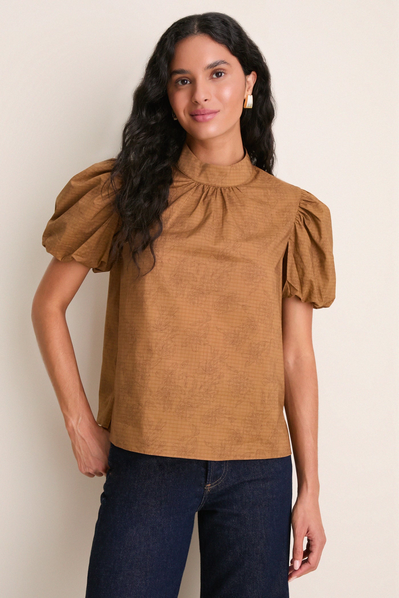 Caramel Floral Gigi Blouse