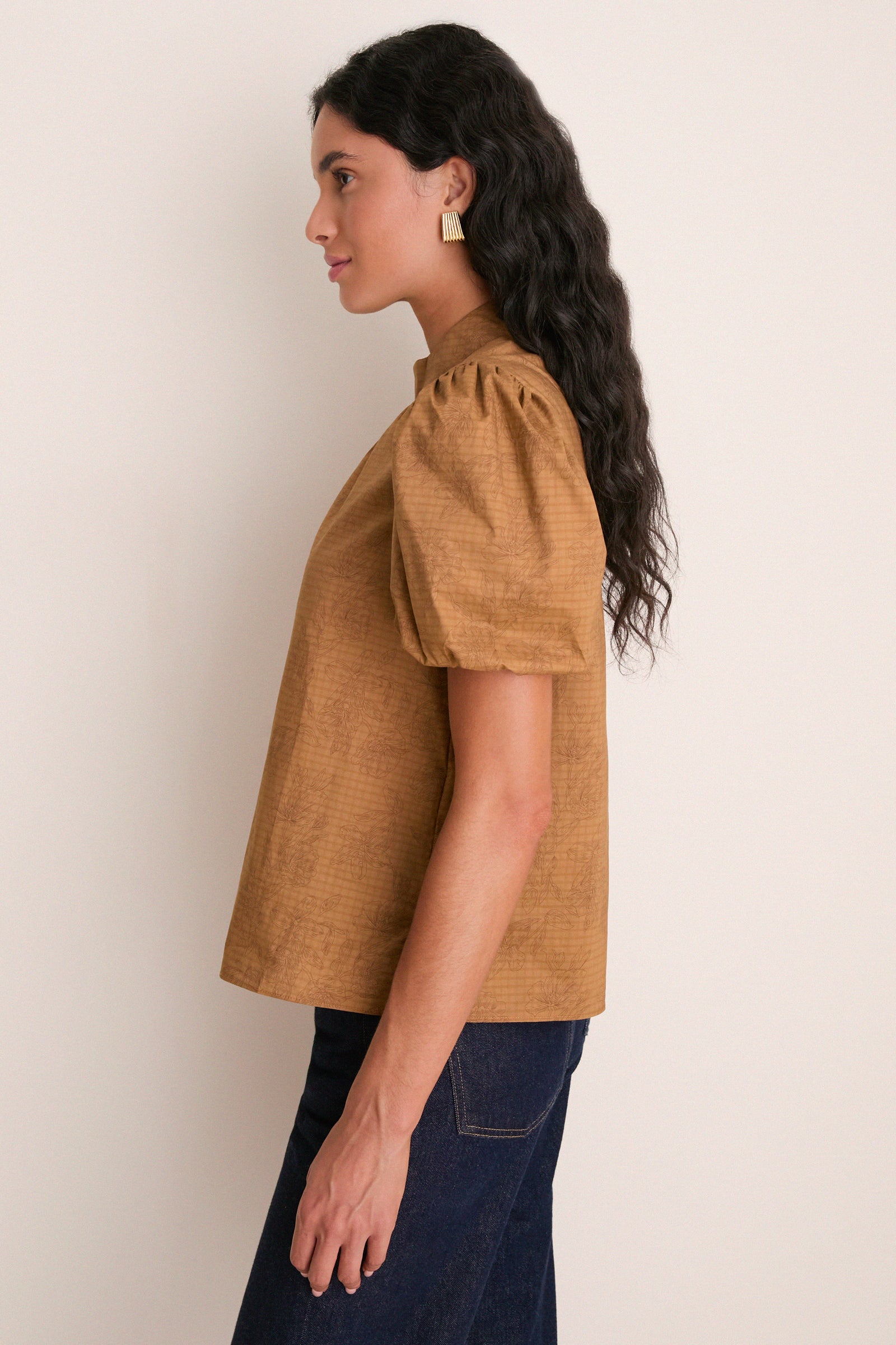 Caramel Floral Gigi Blouse