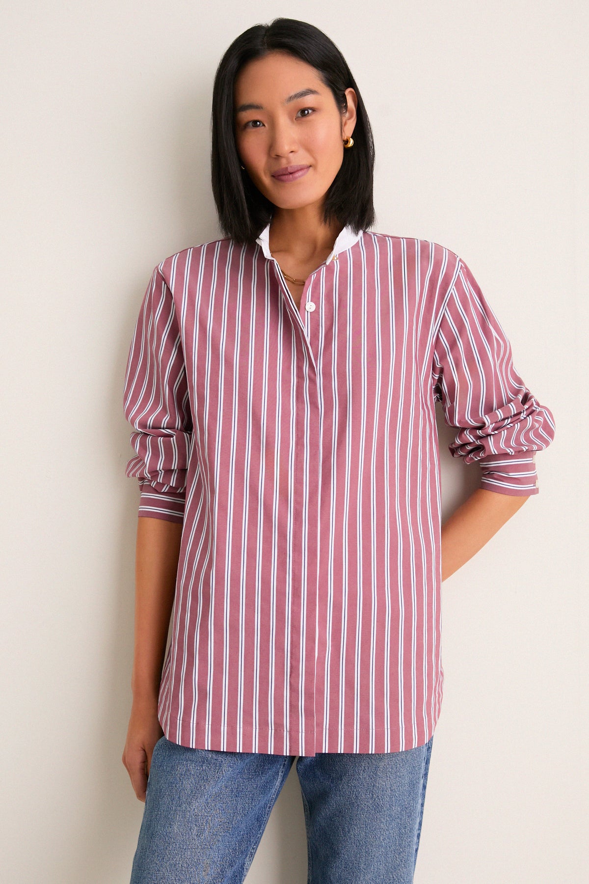 Port Stripe Camelot Collar Tunic