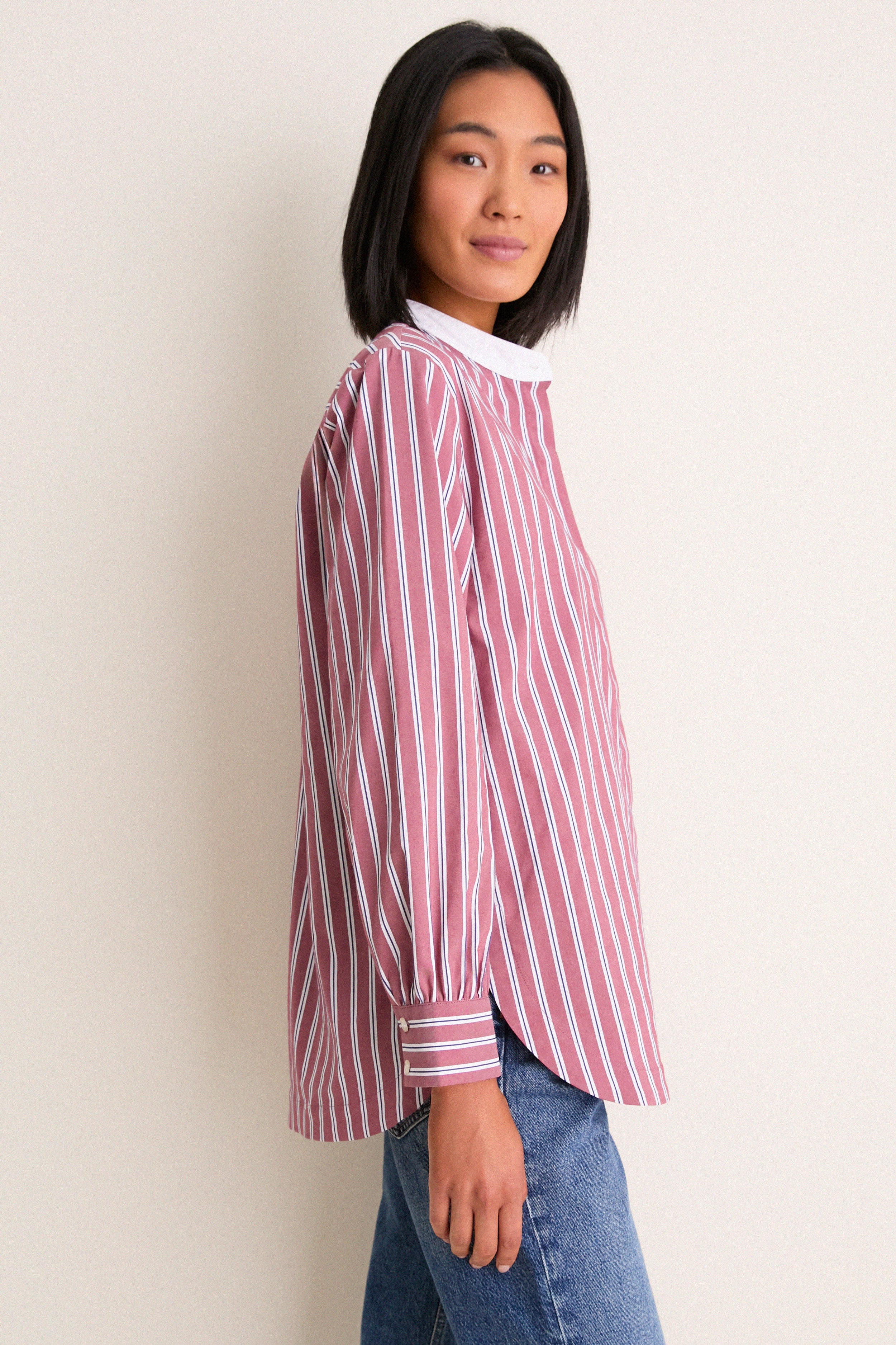 Port Stripe Camelot Collar Tunic