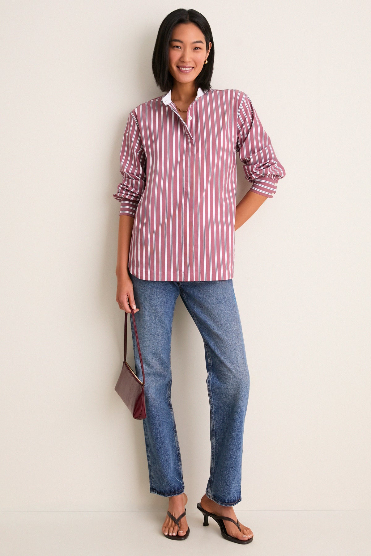 Port Stripe Camelot Collar Tunic
