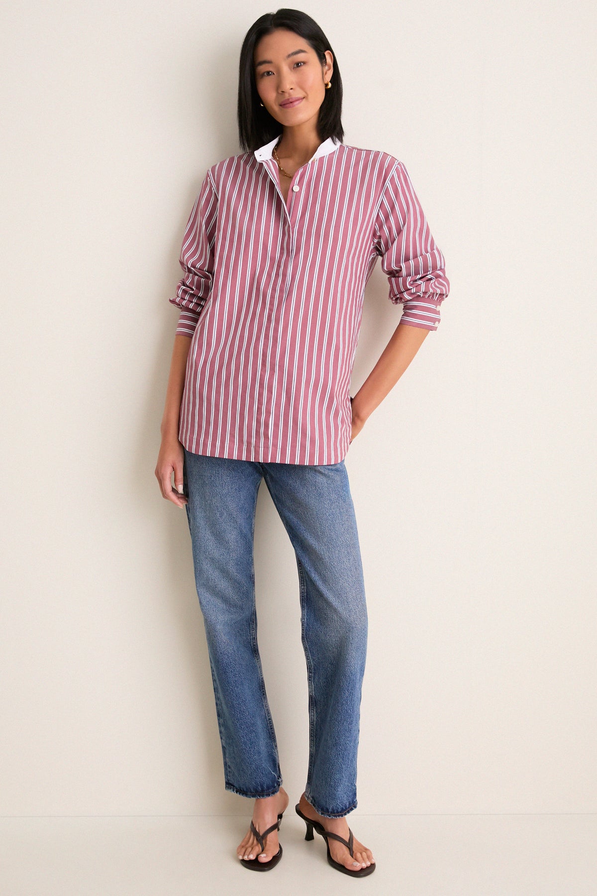 Port Stripe Camelot Collar Tunic