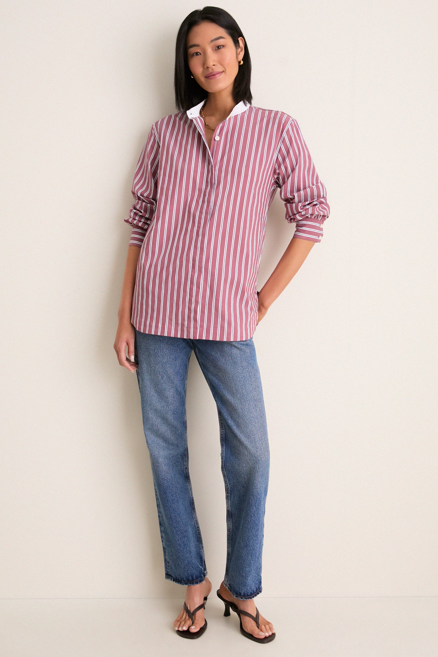 Port Stripe Camelot Collar Tunic