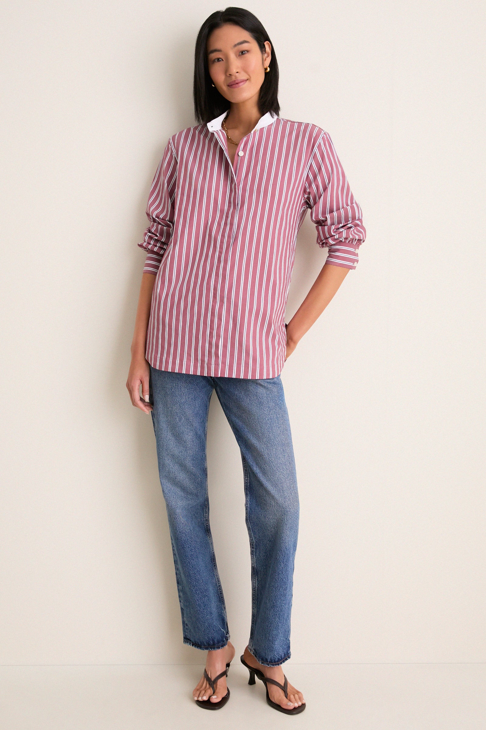 Port Stripe Camelot Collar Tunic