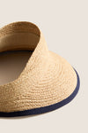 Natural Raffia With Navy Piping Alys Visor