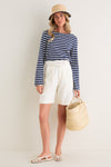 Natural Raffia With Navy Piping Alys Visor