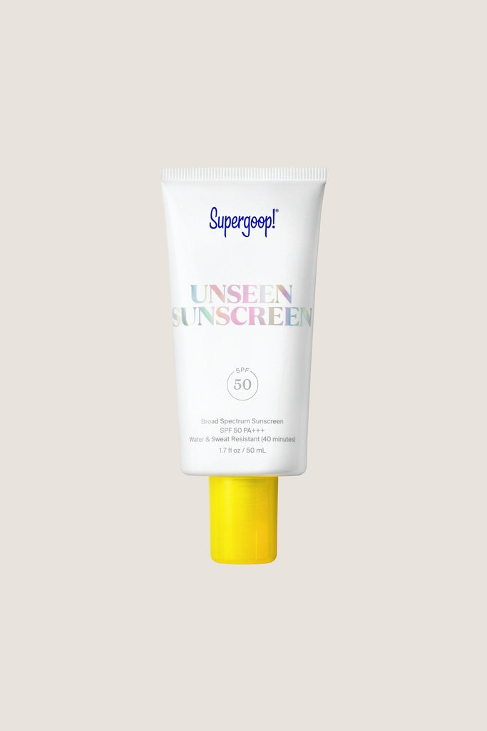Unseen Sunscreen SPF 50 1.7fl oz, a classic, high-end, invisible primer offering effortless, fun protection with broad-spectrum, non-greasy formula, perfect for everyday use.