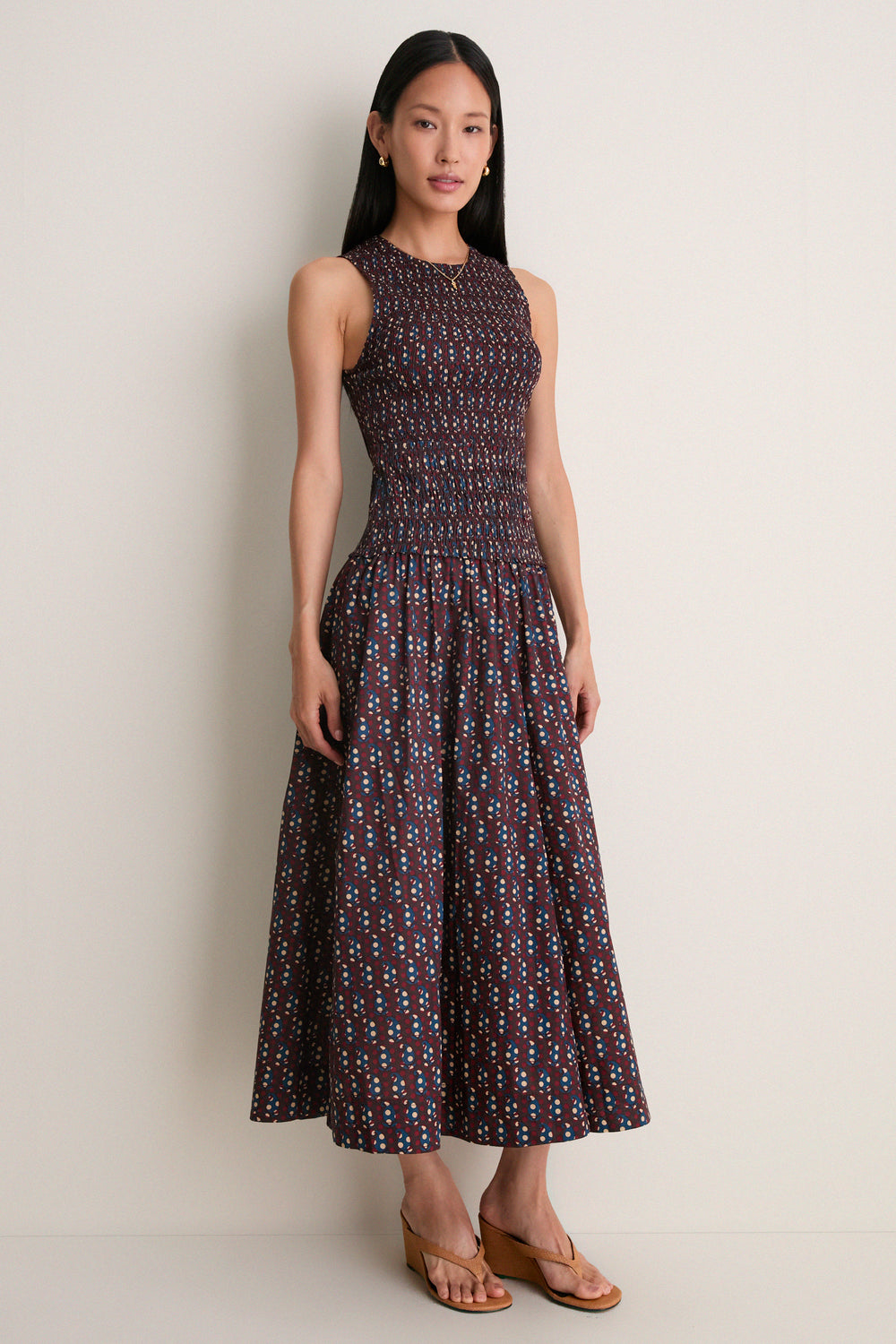 Block Print Polka Siempre Tank Maxi