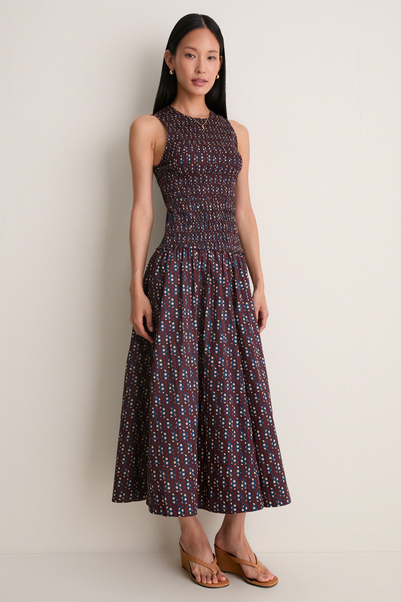 Block Print Polka Siempre Tank Maxi