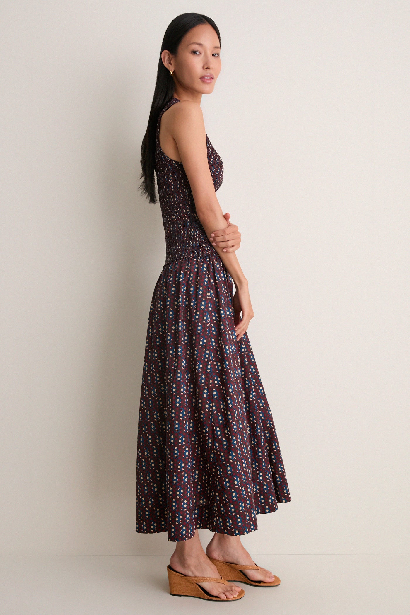 apiece apart evora spaghetti maxi dress in stamped plaid navy Apiece Apart | Dresses | Apiece Apart Evora Spaghetti Maxi Dress French Blue White Stripe Sundress Sz S