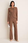Cocoa Dot Stretch Jacquard Vreeland Top