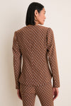 Cocoa Dot Stretch Jacquard Vreeland Top