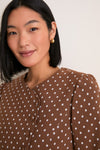 Cocoa Dot Stretch Jacquard Vreeland Top