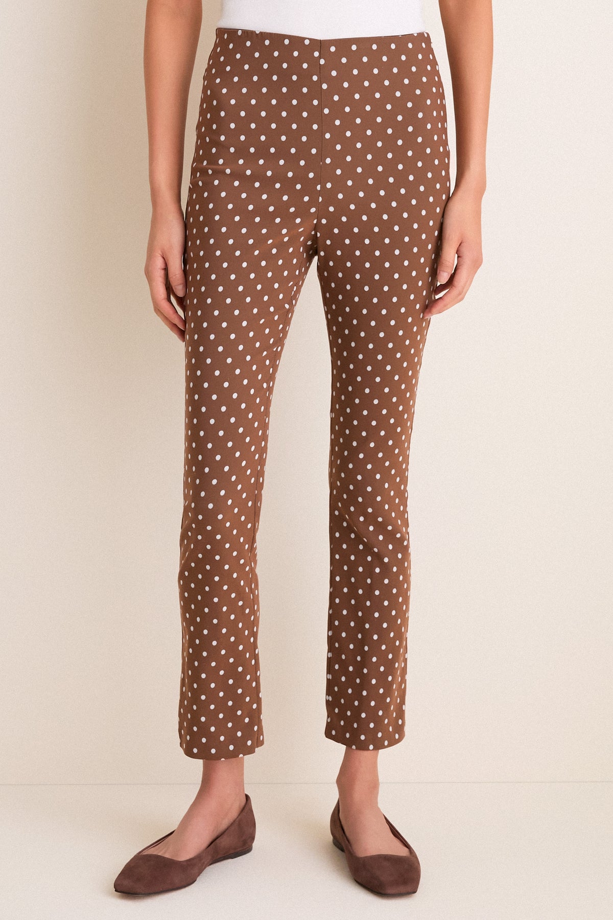 Cocoa Dot Stretch Jacquard Ashford Pants
