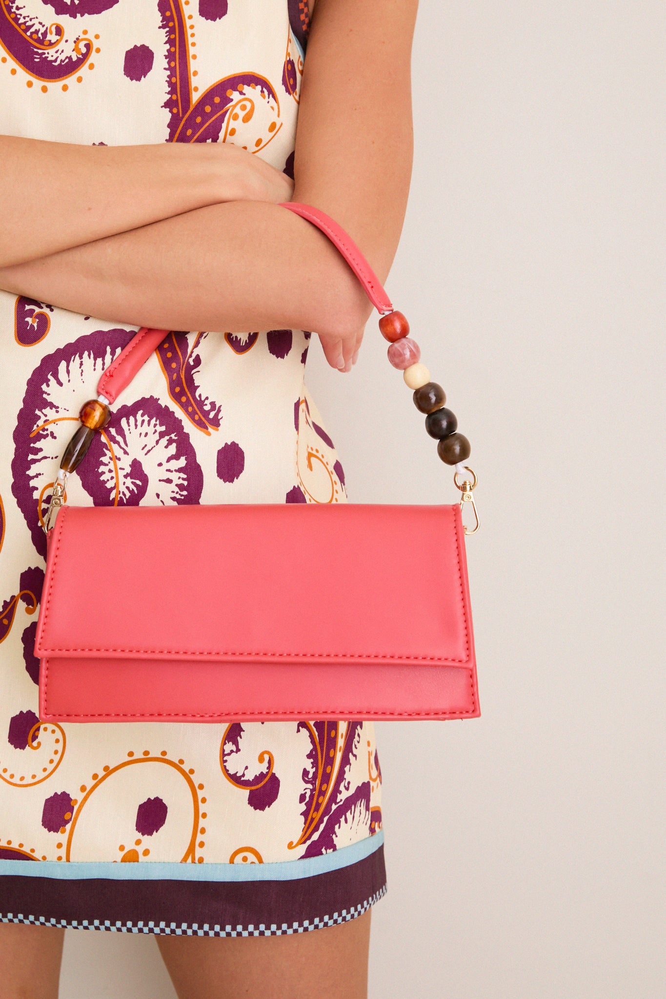 バッグ TENDER PERSON 20SS CORAL SHOULDER BAG Full grain coral/pink leather women mini shoulder bag FREESIA