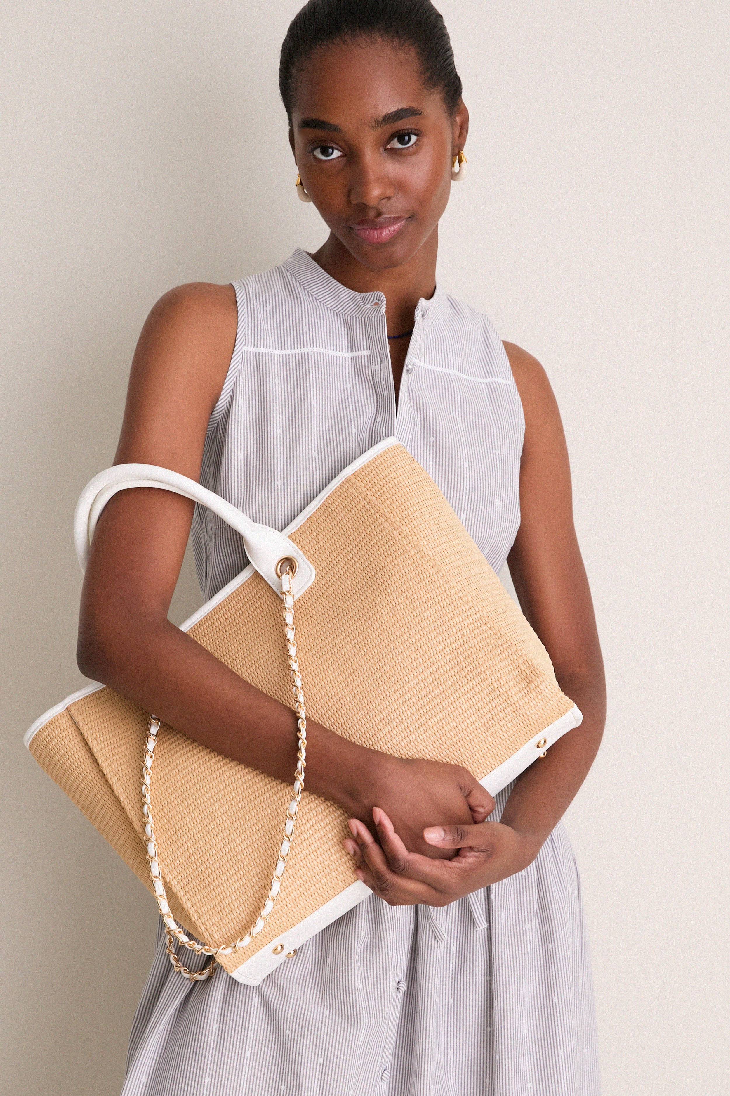 Natural White Jaxon Tote | Urban Expressions