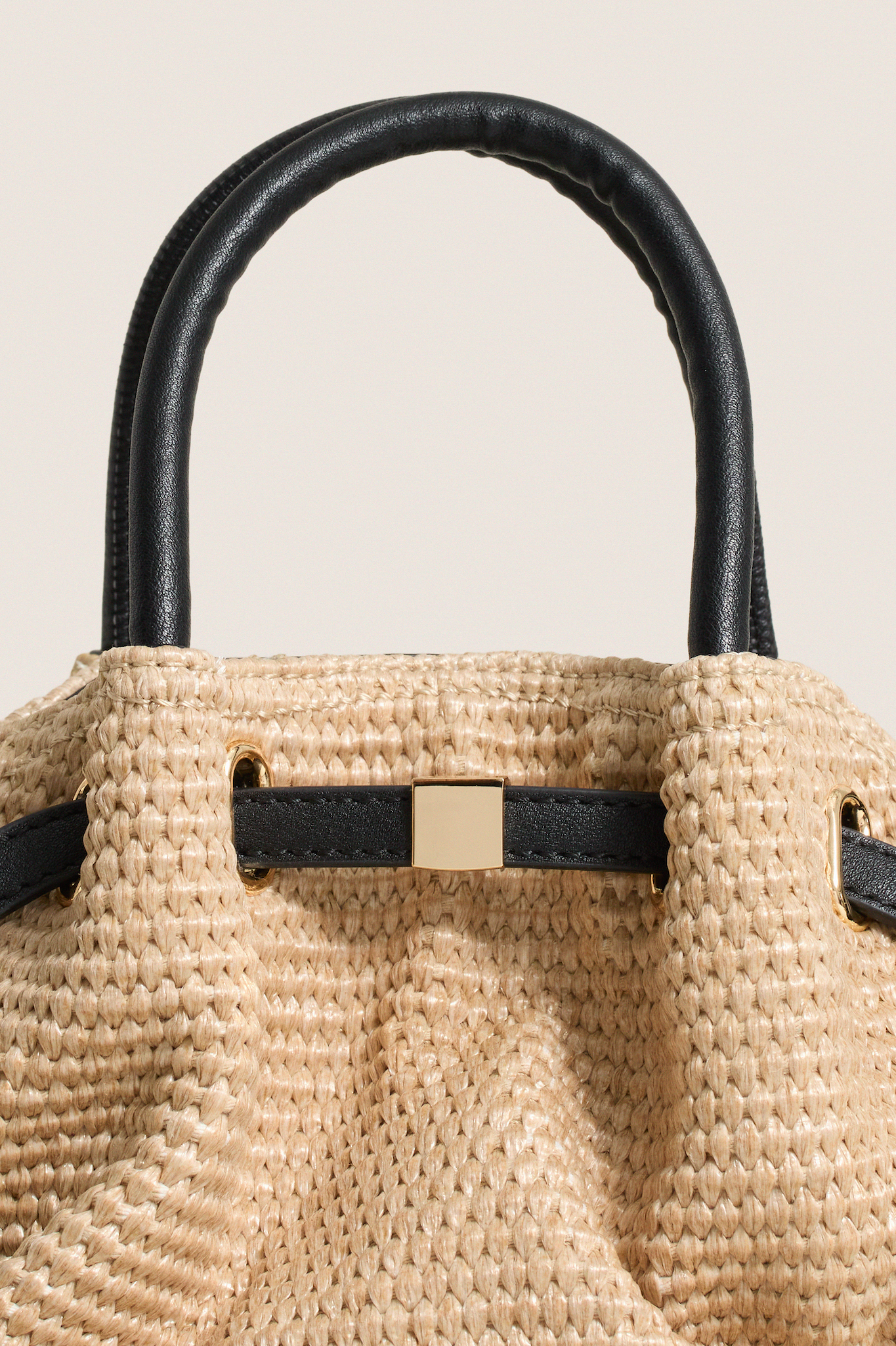 Natural Black Selena Straw Crossbody