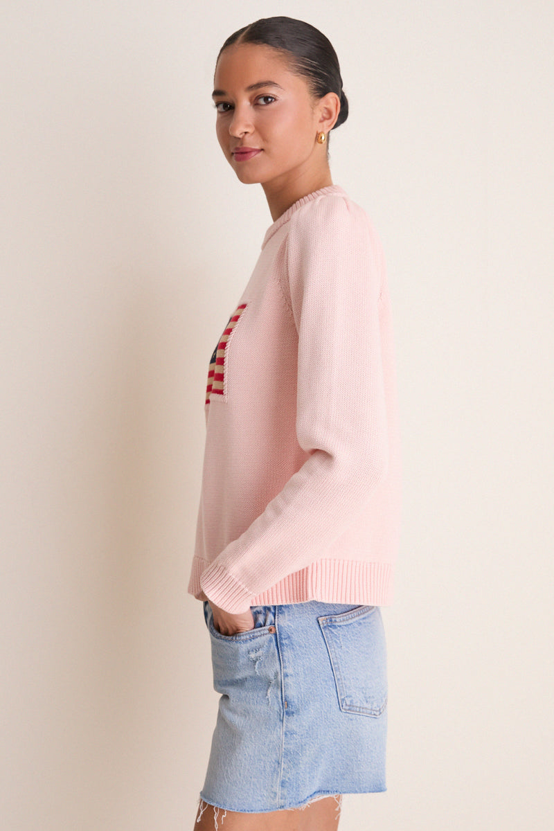 Light Pink Cropped Cotton Puff Sleeve Americana
