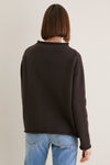 Dark Brown Cotton Rollneck Americana Sweater