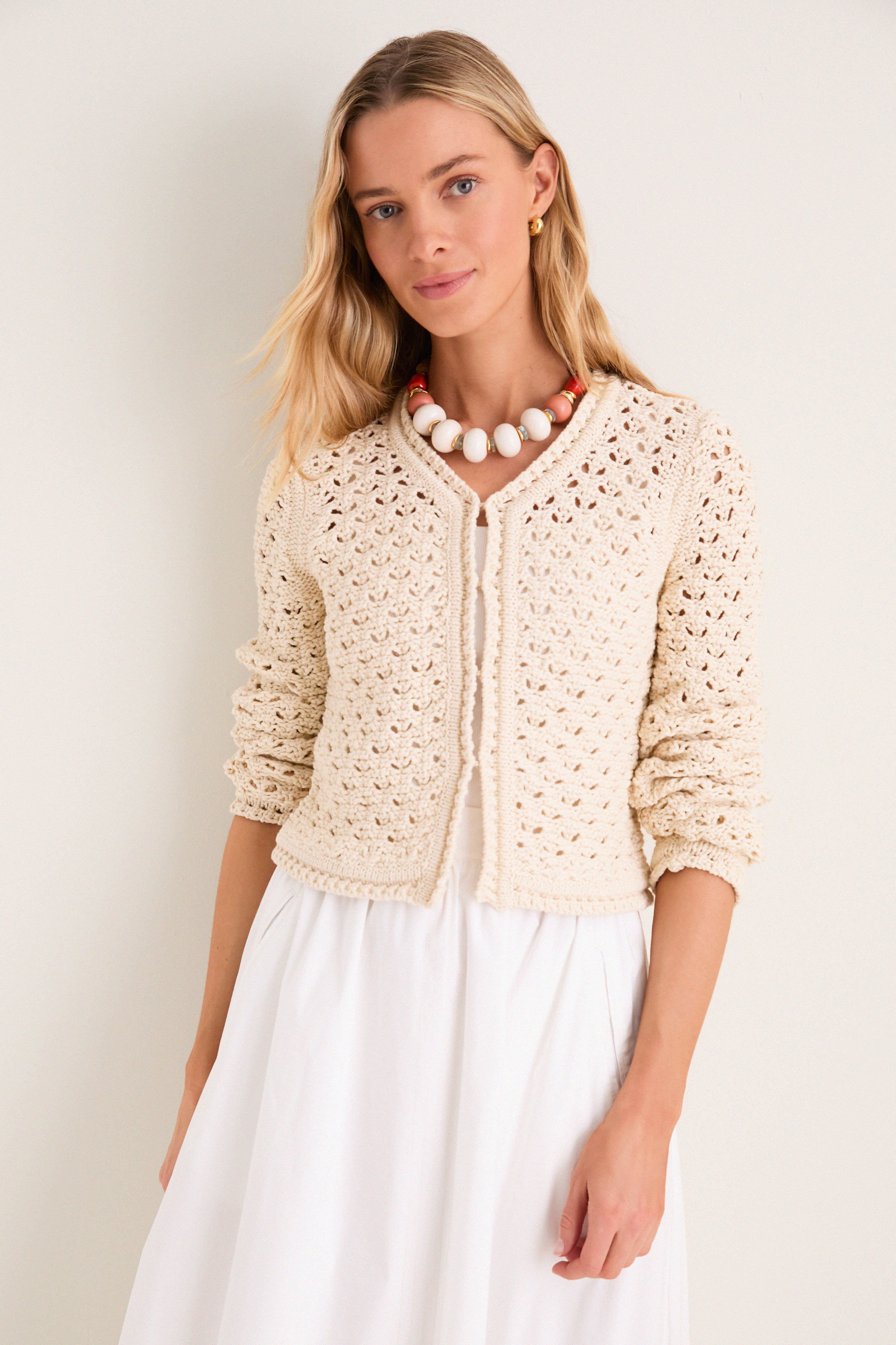 Ivory Crochet Daisy Cardigan | Tuckernuck