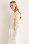 Ivory Crochet Daisy Cardigan