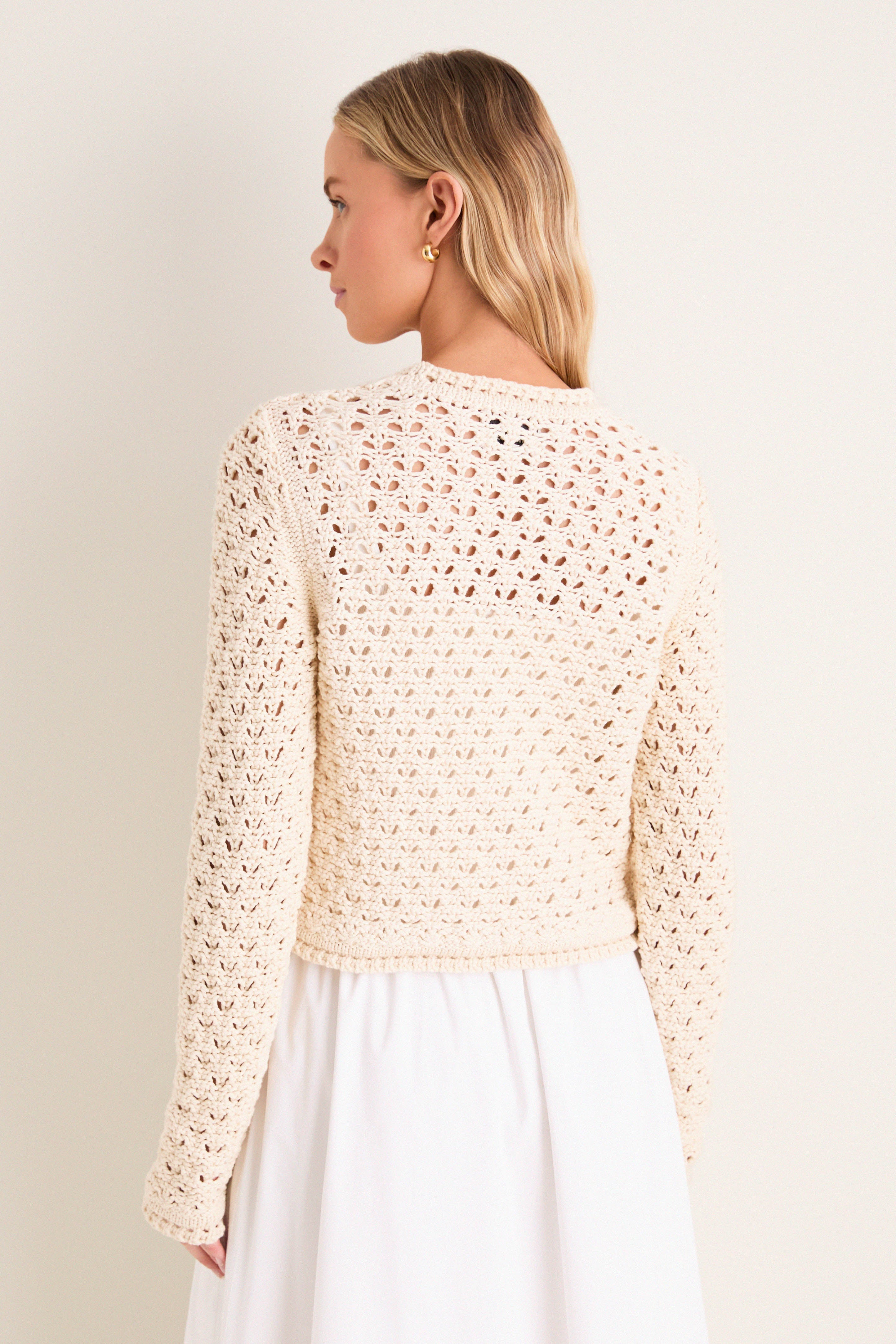 Ivory Crochet Daisy Cardigan | Tuckernuck