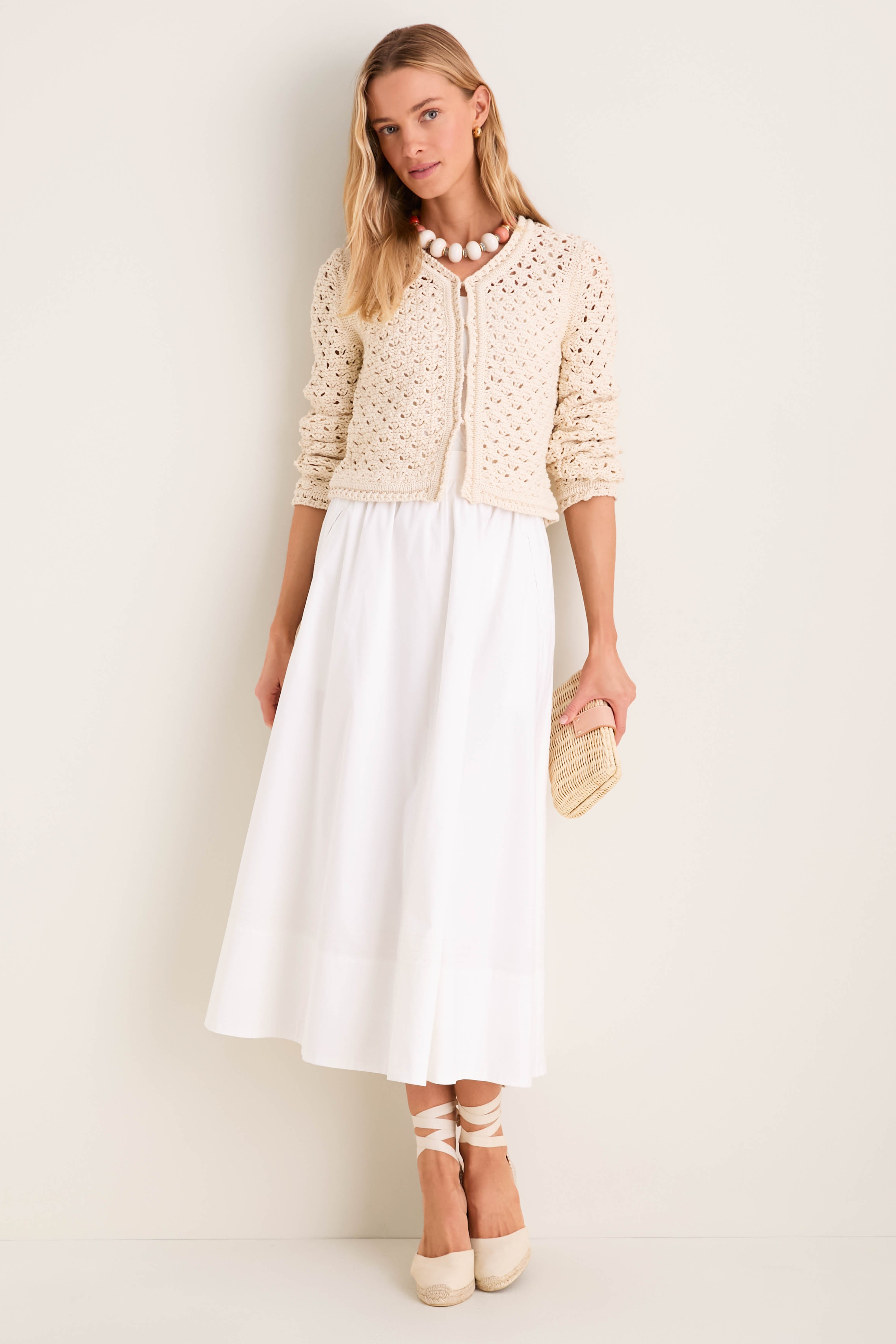 Ivory Crochet Daisy Cardigan | Tuckernuck