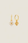 Mother of Pearl Berry Clover Hoop Earrings