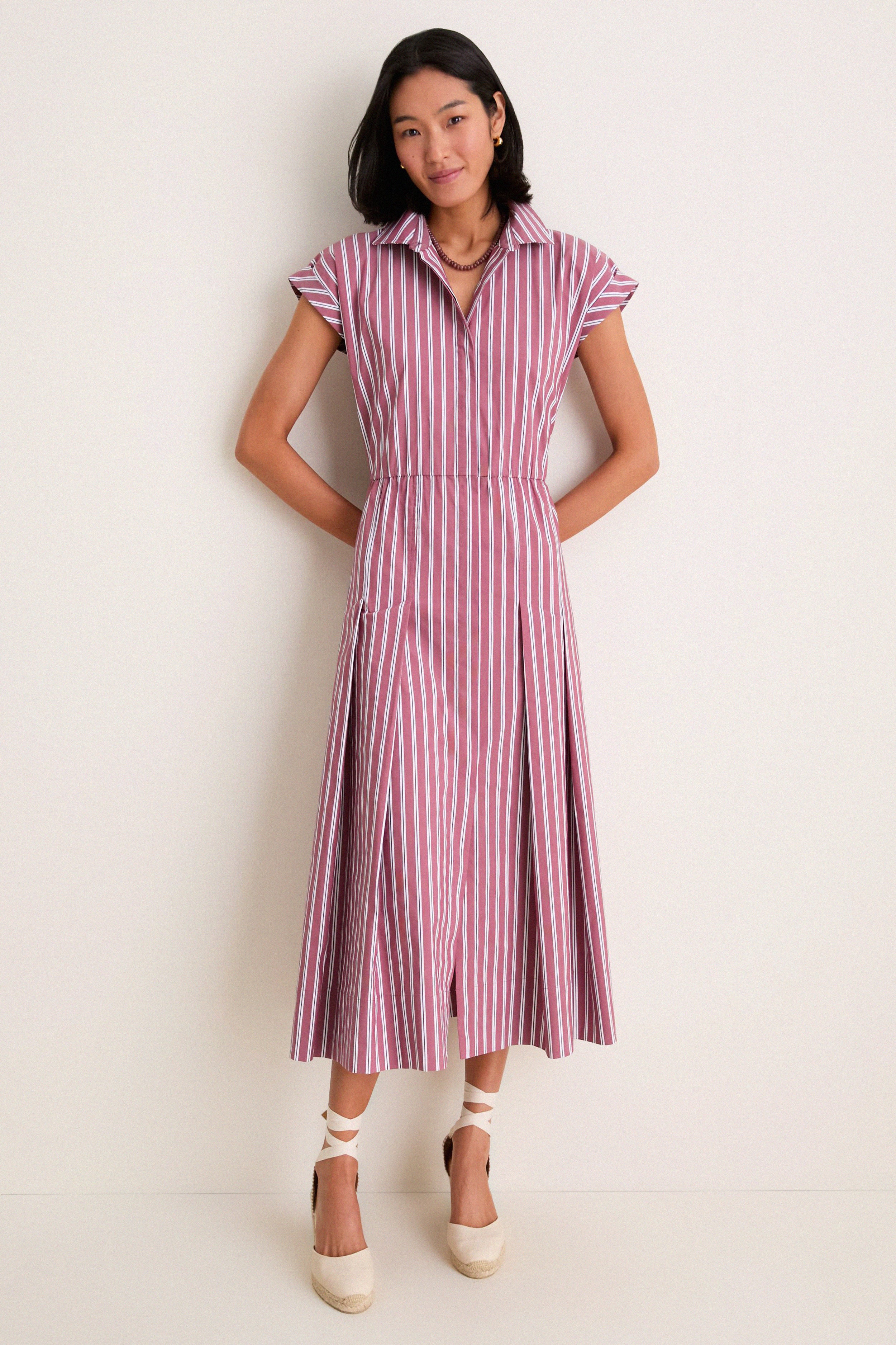 shirt striped dress Fitted Poplin Long Sleeve Mini this dress redefines effortless style Tuckernuck Port Stripe Caterina Shirt