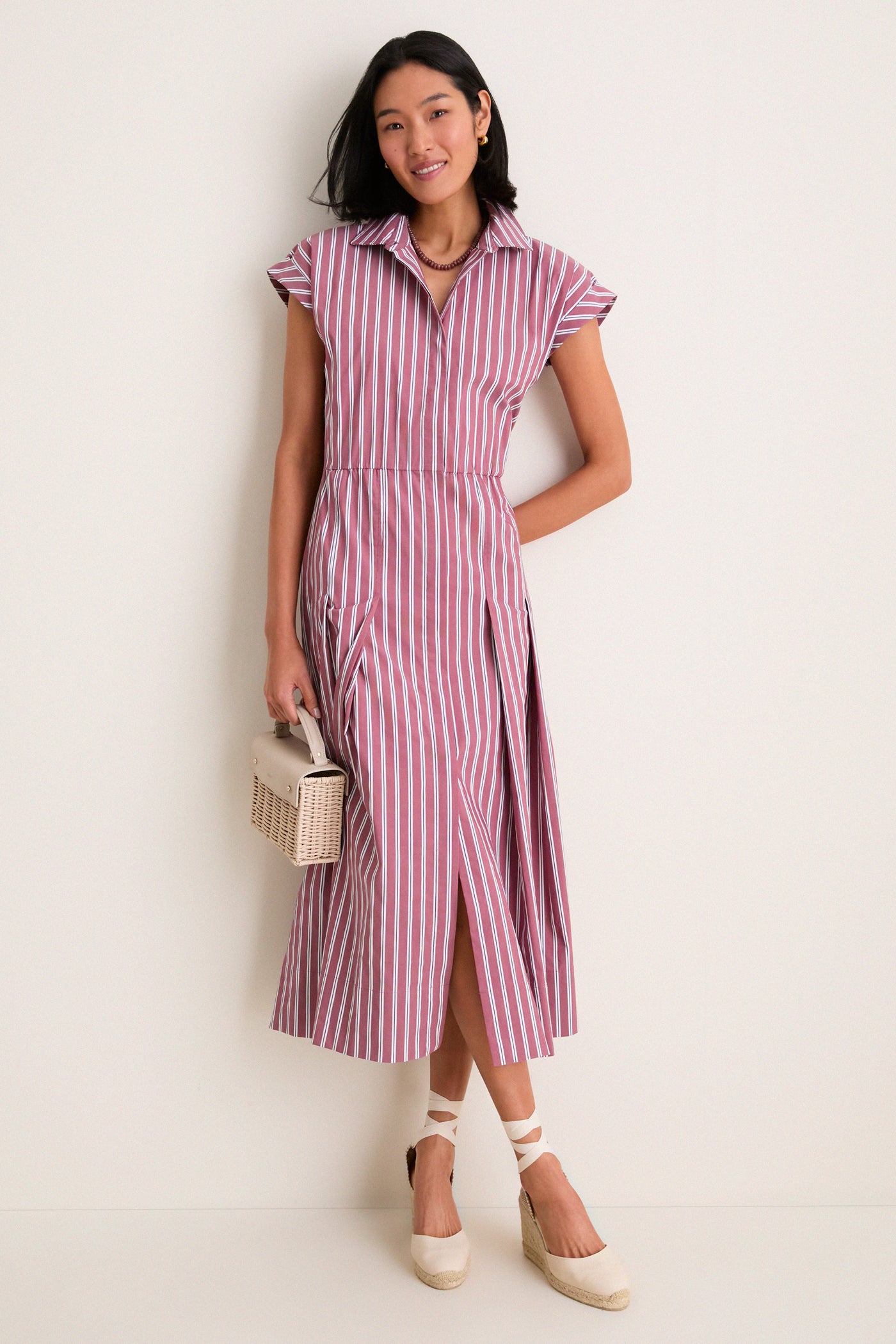 tnuck dresses Chestnut Rope Belt Leonie Dress Port Stripe Caterina Shirt Dress